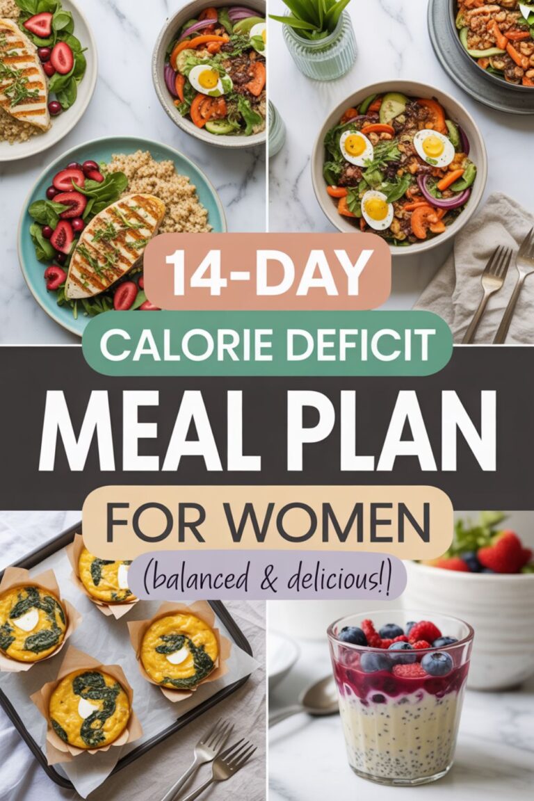 14-Day Calorie Deficit Meal Plan for Women