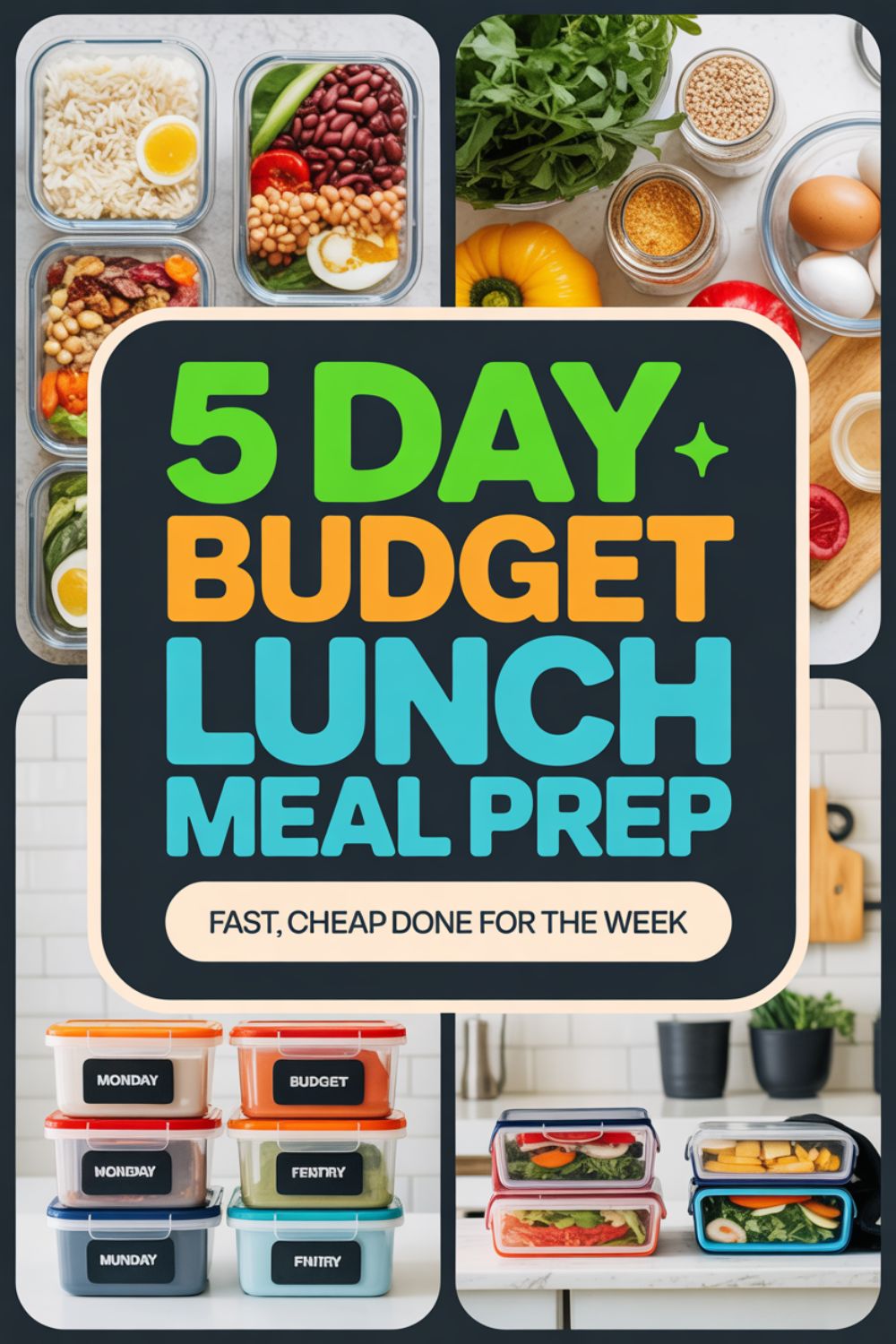 5 Day Budget Lunch Meal Prep Under One Hour