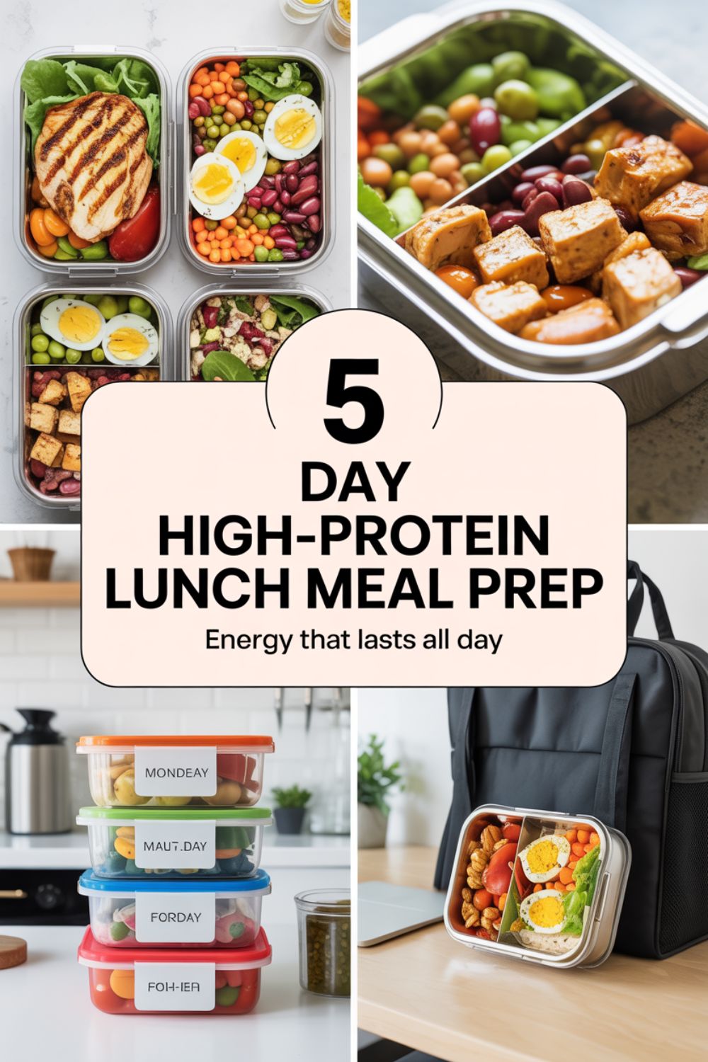 5 Day High Protein Lunch Meal Prep for Energy