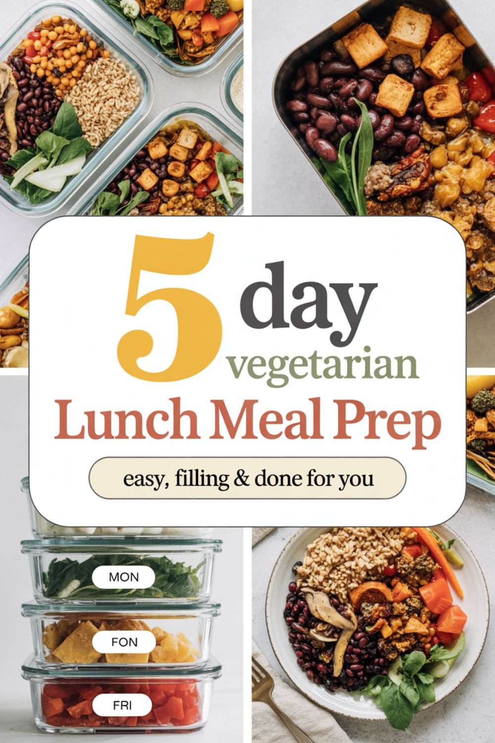5 Day Vegetarian Lunch Meal Prep That Fills You Up