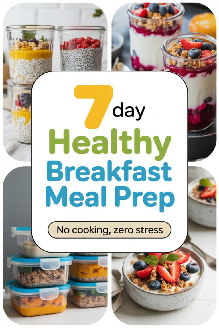 7-Day Healthy Breakfast Meal Prep Without Cooking Daily