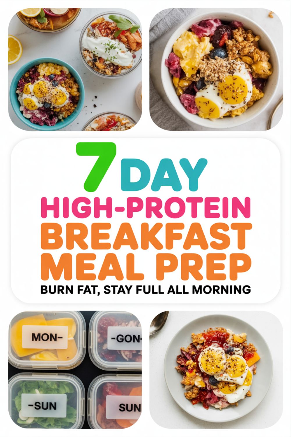 7 Day High Protein Breakfast Meal Prep for Fat Loss