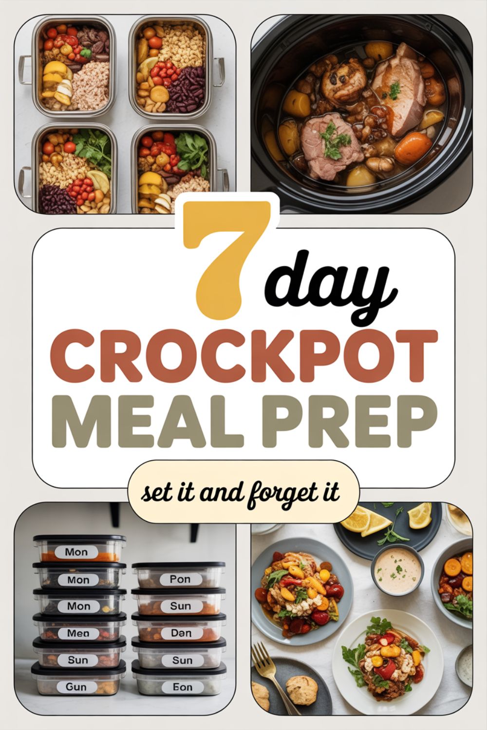 7 Day Crockpot Meal Prep With Minimal Effort