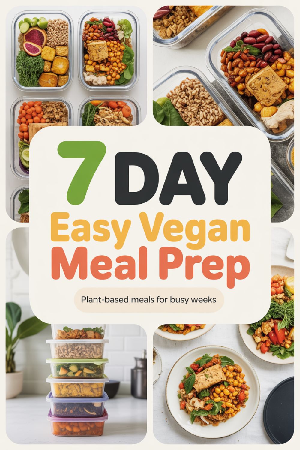7 Day Easy Vegan Meal Prep for Busy Weeks