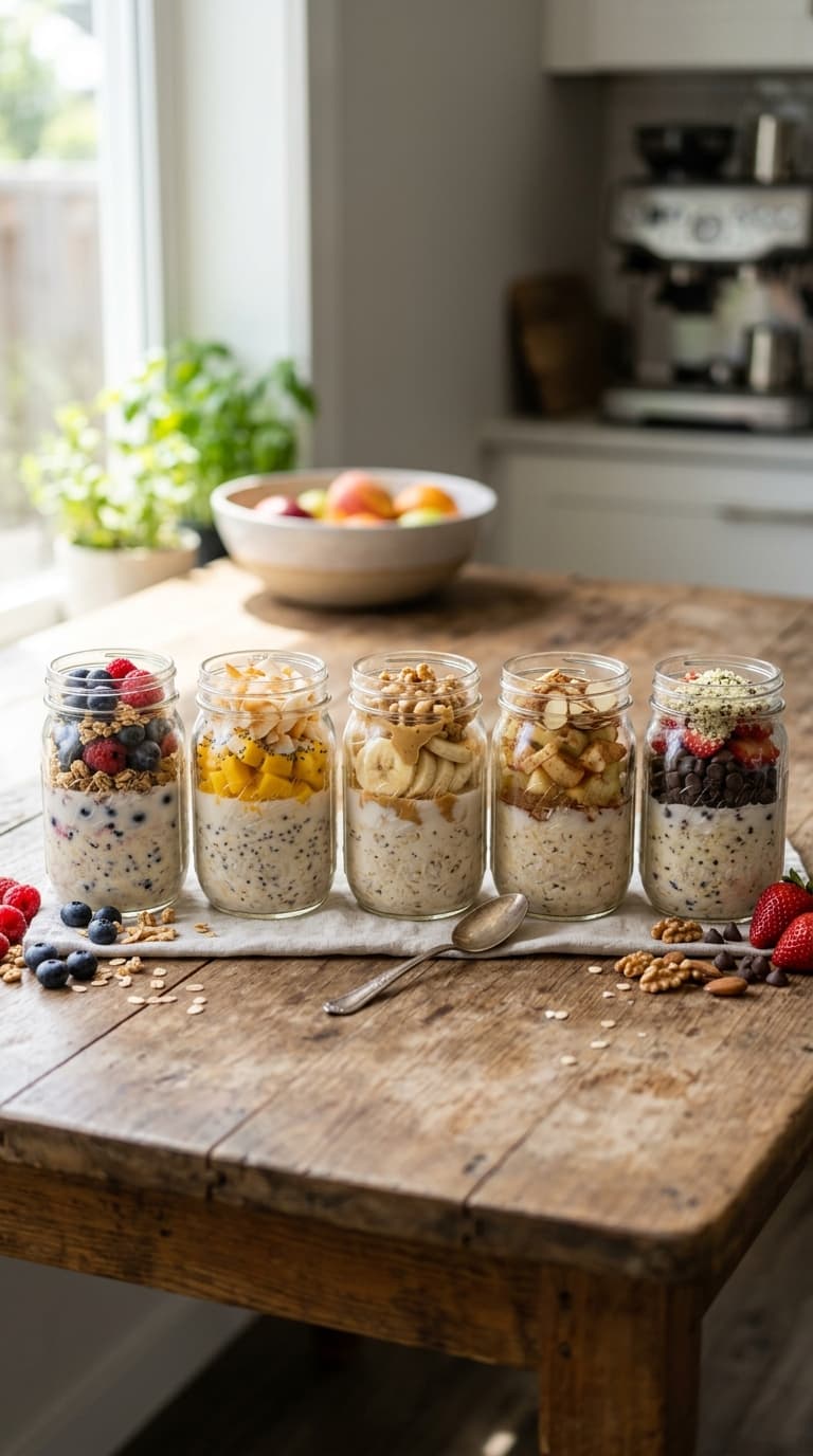 5-Day Overnight Oats Meal Prep Plan (Ready In 15 Minutes Sunday) 1 aig 5 day overnight oats meal prep plan ready in 15 minutes sunday 1778545797