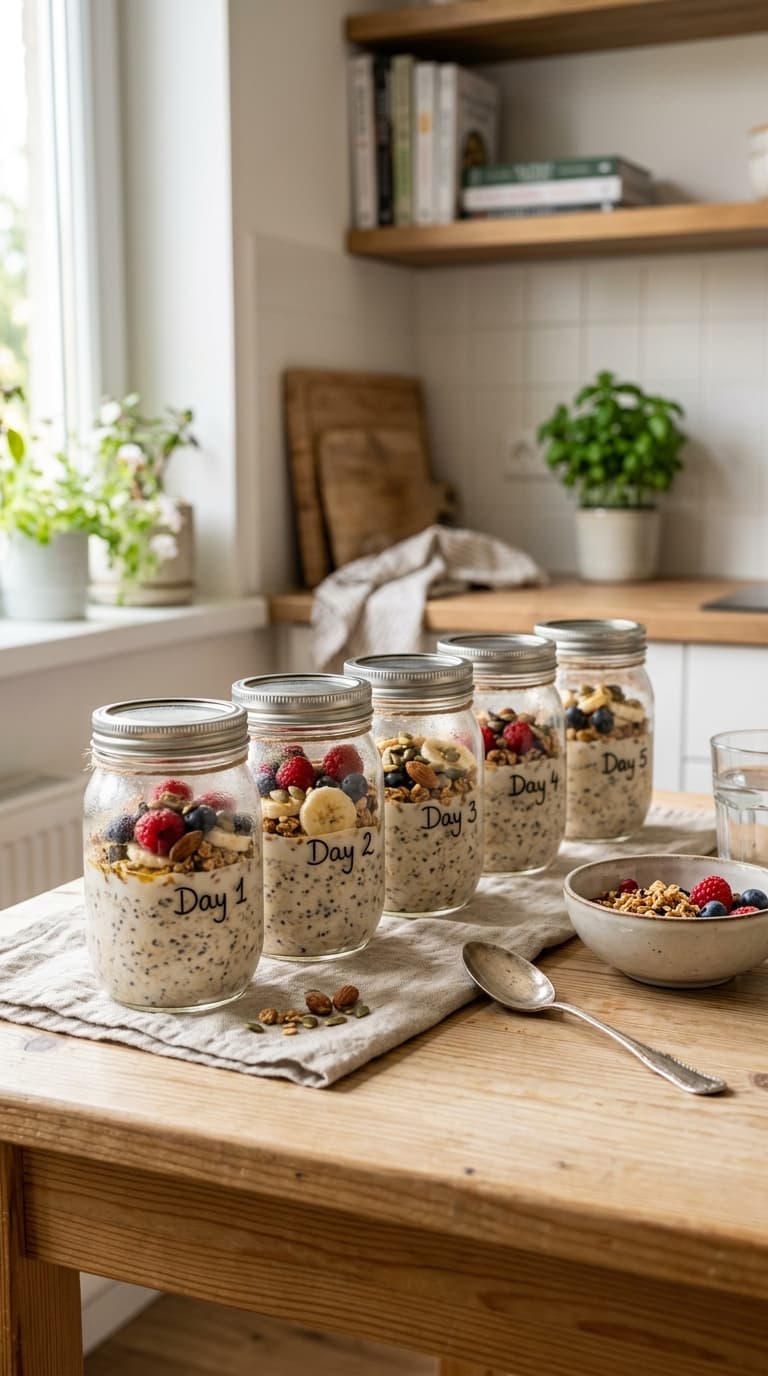 5-Day Overnight Oats Meal Prep Plan (Ready In 15 Minutes Sunday) 2 5-Day Overnight Oats Meal Prep Plan (Ready In 15 Minutes Sunday)